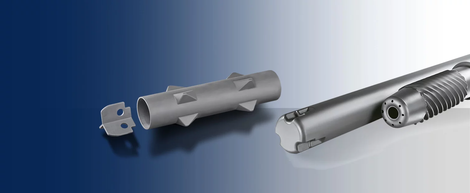 Ceramic burner components consisting of recuperative burner, jacketed jet tube and flame tube
