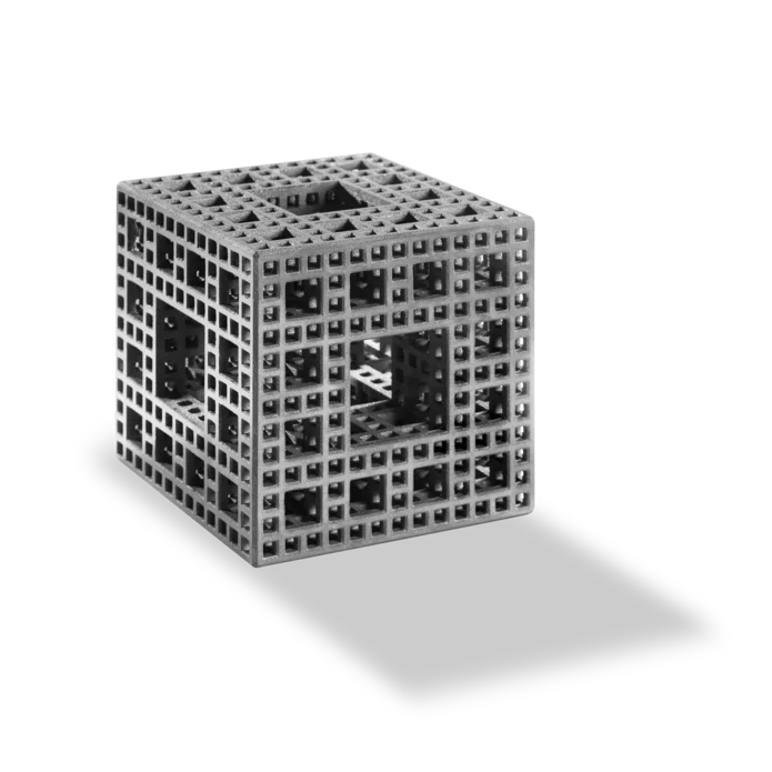  Icon eines 3D-IntrinSiC-Würfels mit komplexer, poröser Struktur, hergestellt im additiven Fertigungsverfahren