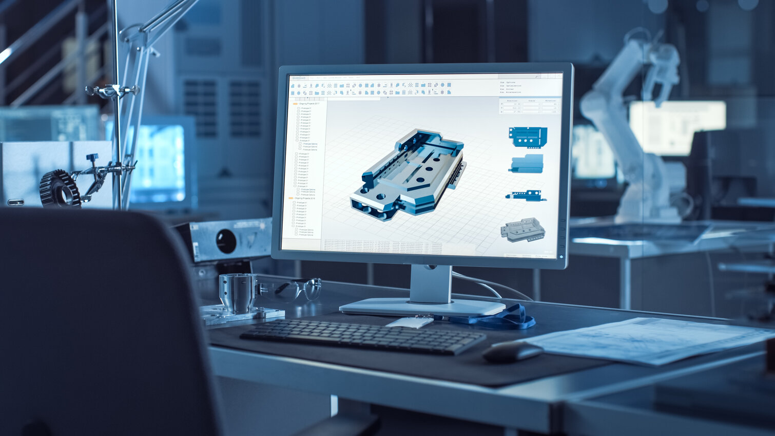  Optimized component made of technical ceramics during the optimization process in the CAD software