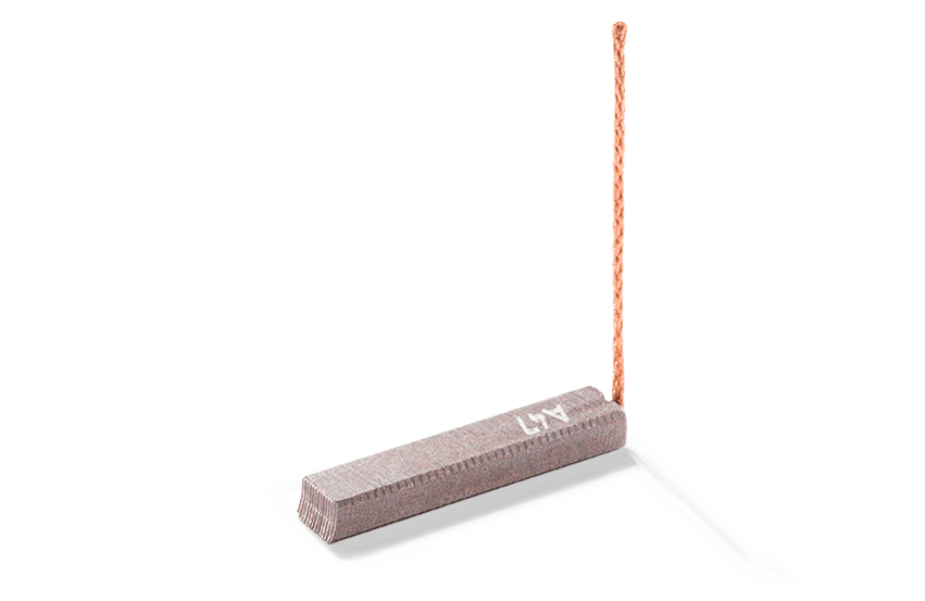 Carbon brush with lead for vacuum cleaner fans from Schunk Carbon Technology