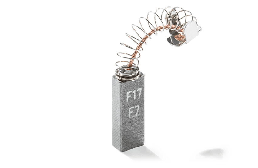 Learn about carbon brush with compression spring and end piece for corded appliances from Schunk Carbon Technology