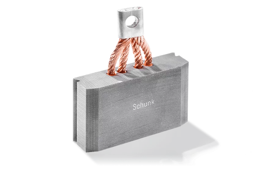 Carbon sliding strips as sliding contacts for supply of power to mining vehicle from Schunk Carbon Technology