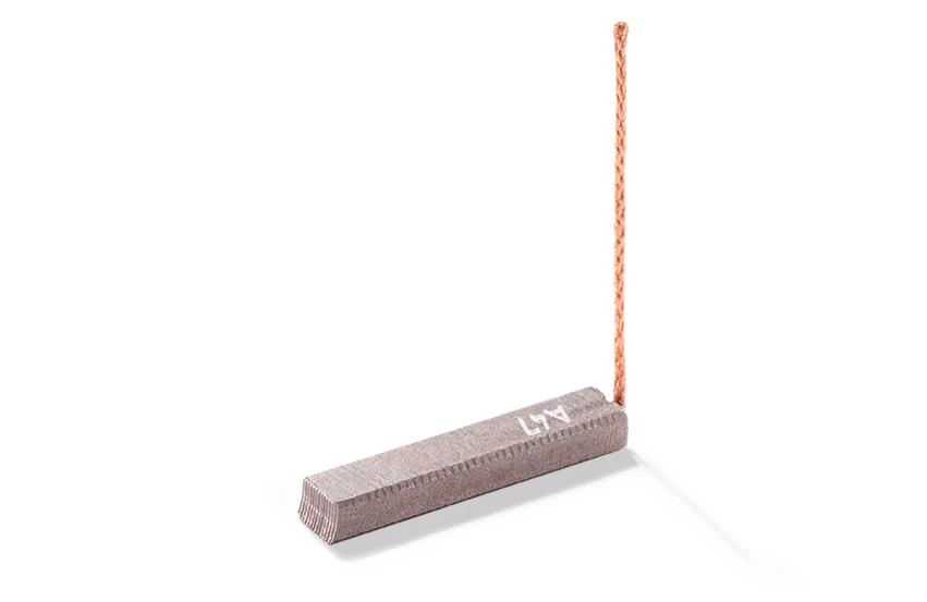 Carbon brush with lead for vacuum cleaner fans from Schunk Carbon Technology