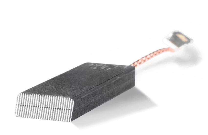 Carbon brush with KVP/T1 running-surface coating for corded appliances from Schunk Carbon Technology