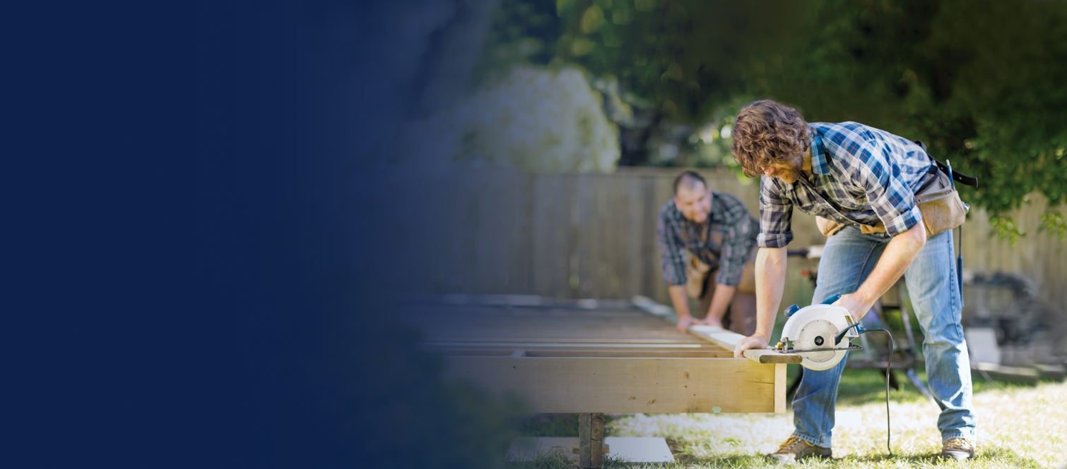 Home Appliances & Power Tools industry header image consisting of man with power garden tool