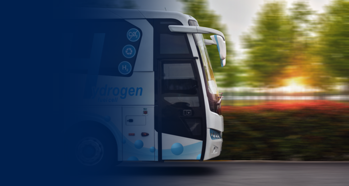 Header Bild der Brennstoffzelle und Energiespeicher Branche bestehend aus Energiespeicherung H2 angetriebener Bus