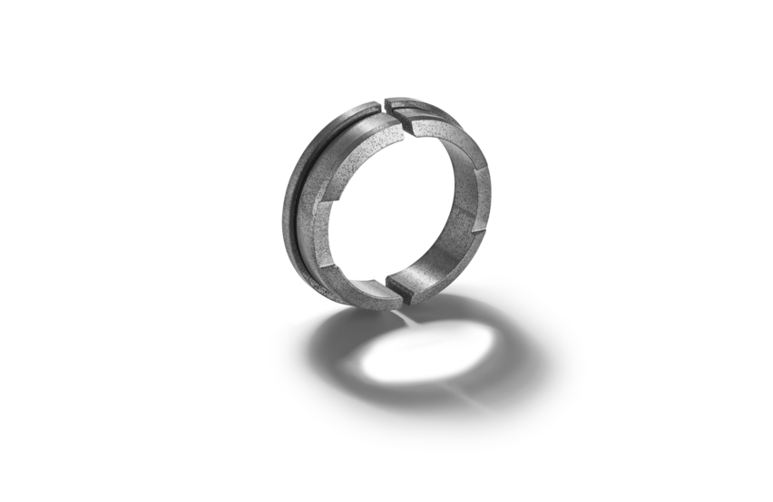 Seal ring made of reaction-bonded silicon carbide, branded es CarSIK-CT by Schunk 