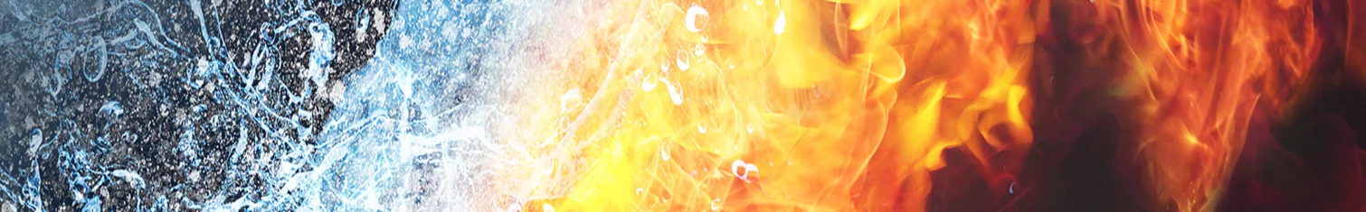 Flames and fire combined with hexagons represent the hot processes industry of Schunk Carbon Technology