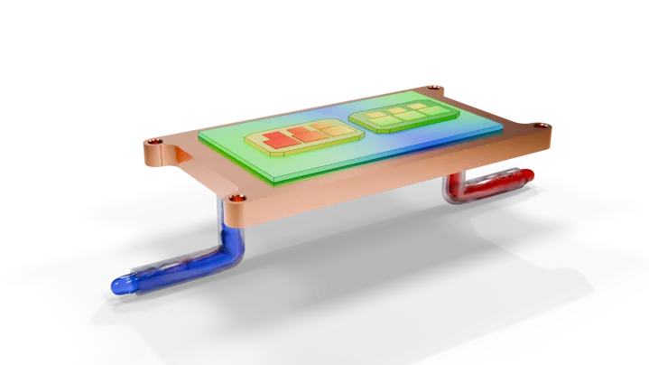 MIM components for water cooling shown in a graphic