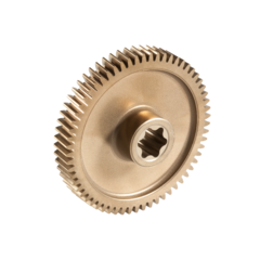 Helical output gear for electric parking brake