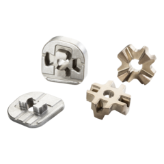 Cam part, wedge disc, pressure plate for adjusting the steering wheel