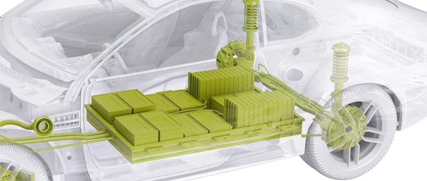  Representation of a car with Schunk products for E-Powertrain