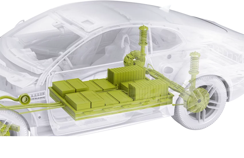 e-powertrain Representation of a car with Schunk products for E-Powertrain