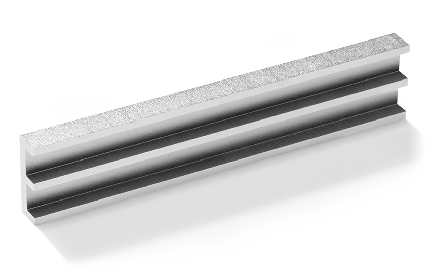  Aluminum graphite heat sink in an elongated shape with a textured surface, shown against a transparent background