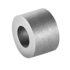  Exhaust flap bearing made of metal, cylindrical in shape with a central bore, displayed against a transparent background