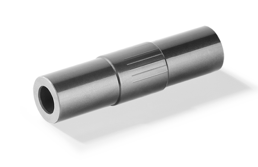  Injection-molded assembly in cylindrical shape with a smooth surface and precise details, displayed against a transparent background