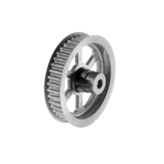  Metal timing belt pulley for diesel pump drive with grooved profile and central hole, shown against a white background