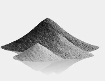  Powder material for axial pressing: Piles of fine and coarse powders in grayscale