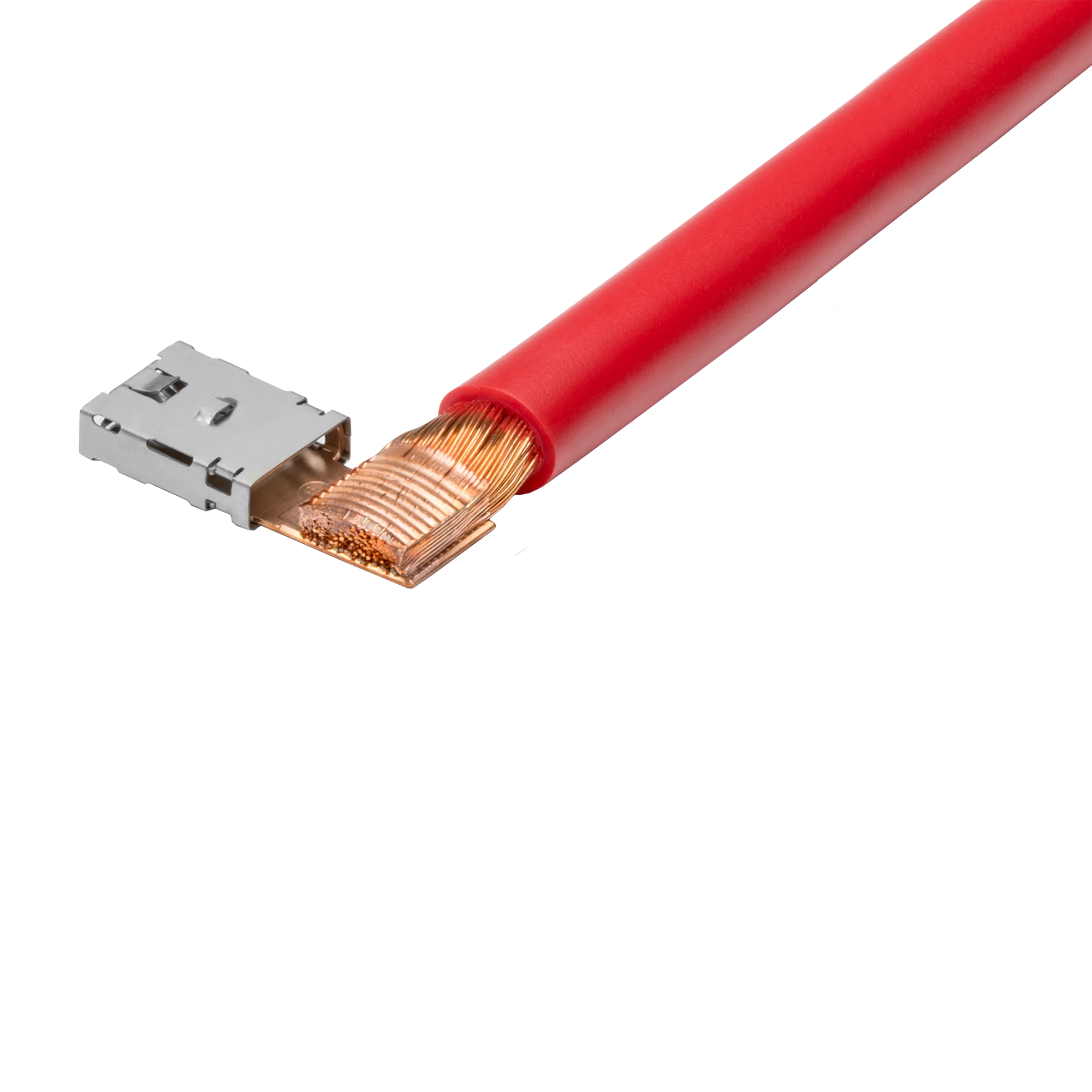 Ultraschall-Schweißlösung von Schunk Sonosystems für Kupferleitung an Hochstromkontakt (90° Winkel)