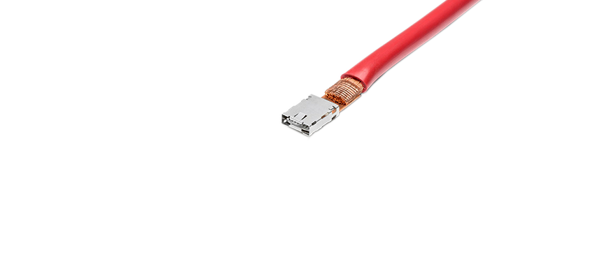 Ultraschall-Schweißlösung von Schunk Sonosystems für Kupferleitung an Hochstromkontakt (180° Winkel)