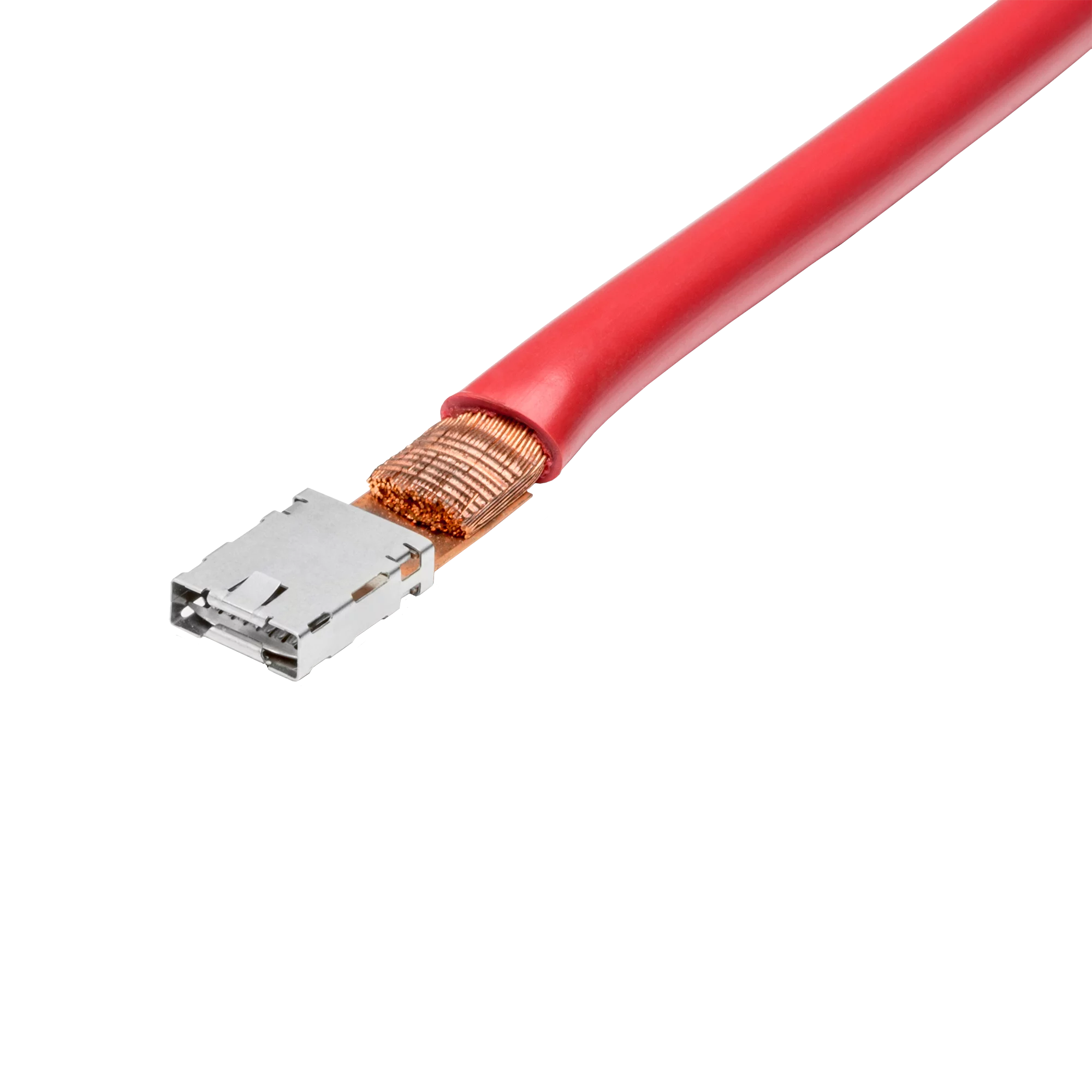 Ultraschall-Schweißlösung von Schunk Sonosystems für Kupferleitung an Hochstromkontakt (180° Winkel)