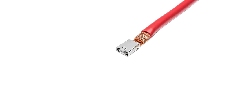 Ultraschall-Schweißlösung von Schunk Sonosystems für Kupferleitung an Hochstromkontakt (180° Winkel)