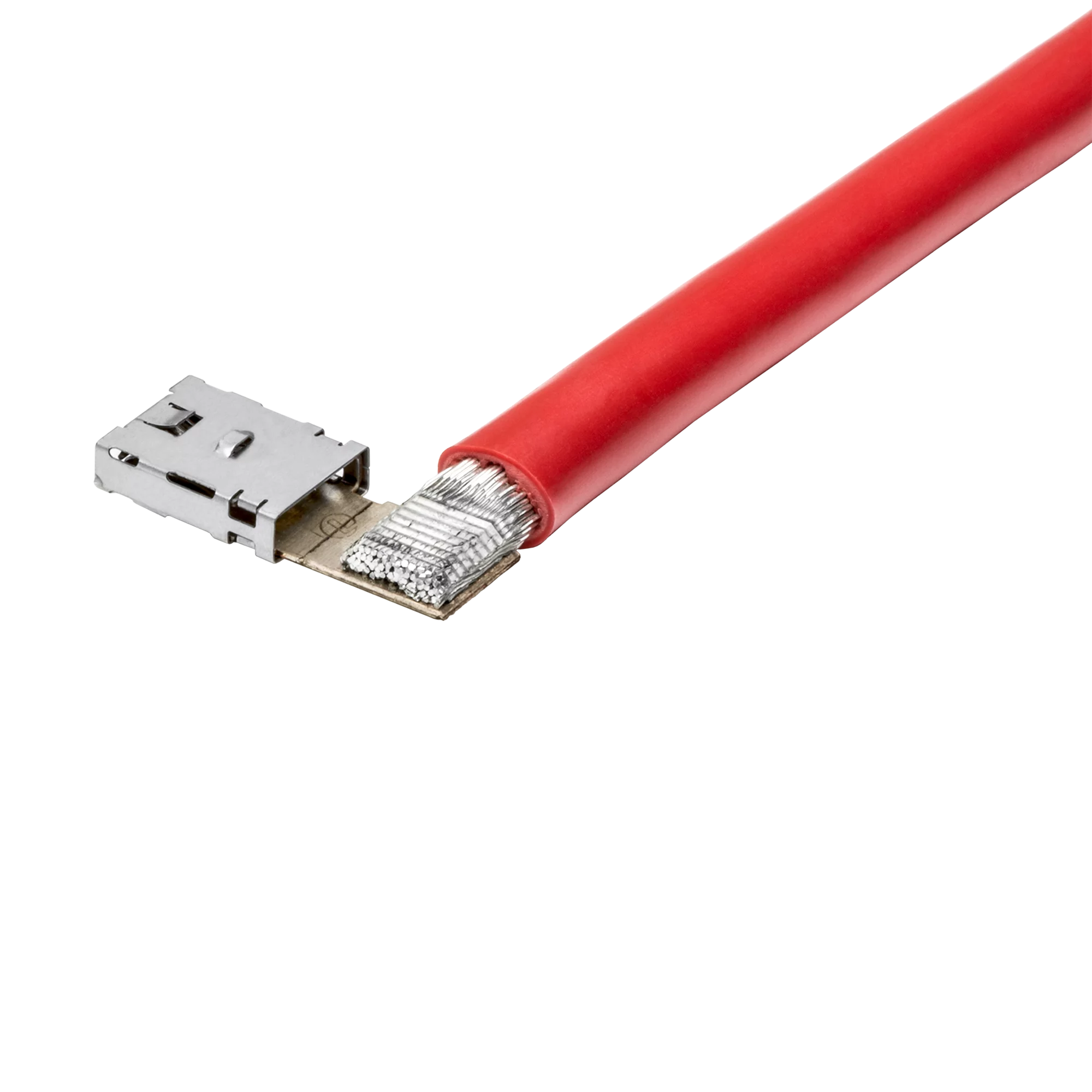 Ultrasonic welding solution by Schunk Sonosystems for aluminium cable to high current contact (90° angle)