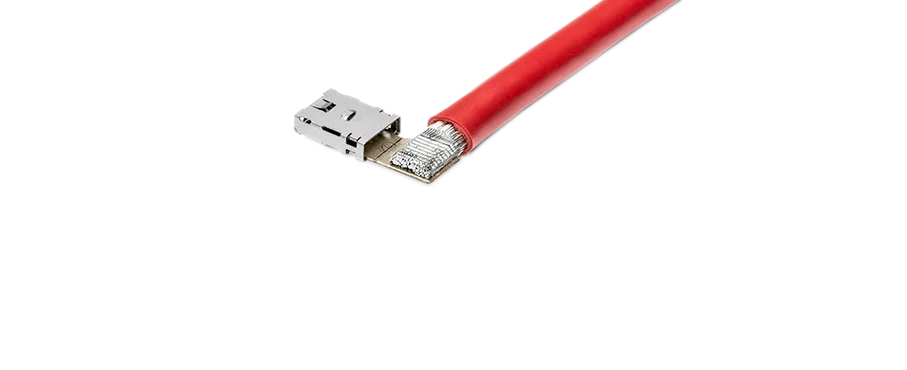 Ultraschall-Schweißlösung von Schunk Sonosystems für Aluminiumleitung an Hochstromkontakt (90° Winkel)