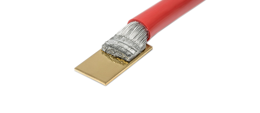 Ultrasonic welding solution by Schunk Sonosystems for aluminum cable to brass contact