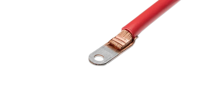 Copper cable to contact for power supply in the low-voltage range