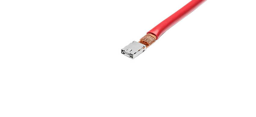 Ultrasonic welding solution by Schunk Sonosystems for copper cable to high current contact (180° angle)