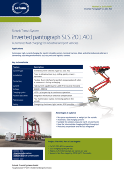 Technical Datasheet: Inverted pantograph SLS 201.401
