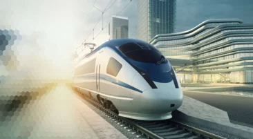 Schnellzug ausgestattet mit Schunk Stromabnehmer