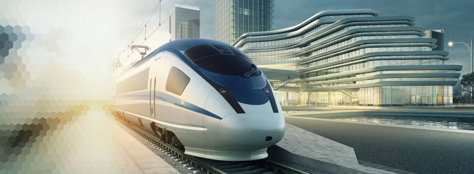 Express train equipped with Schunk pantograph