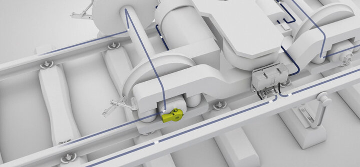   Rendering of a Schunk grounding contact for railway applications