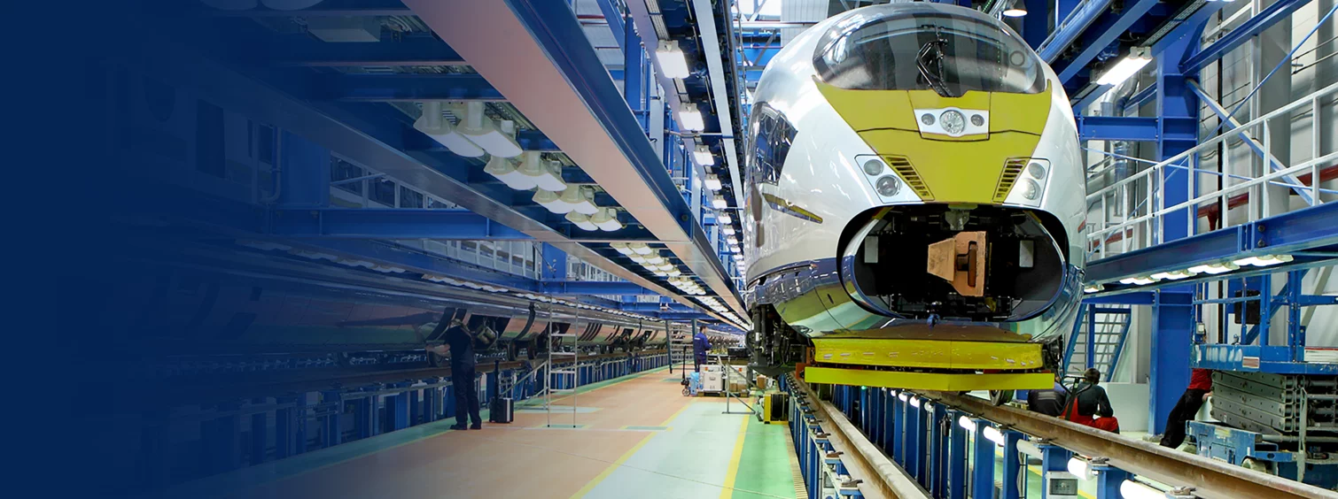  High-speed train in depot