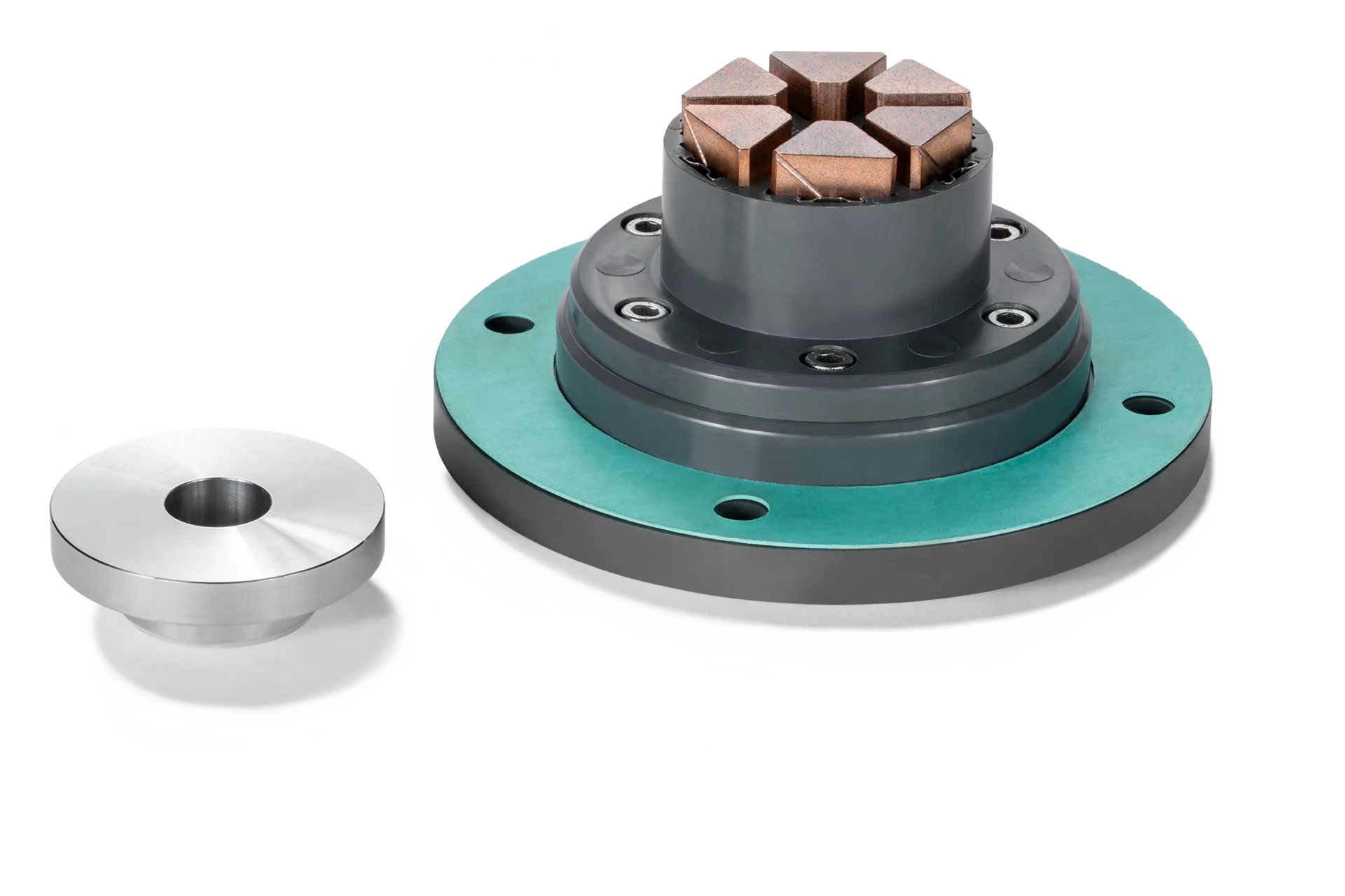 Axle earthing contact and accessory for outboard bearing bogies, designed to prevent electrical damage in rail vehicles.