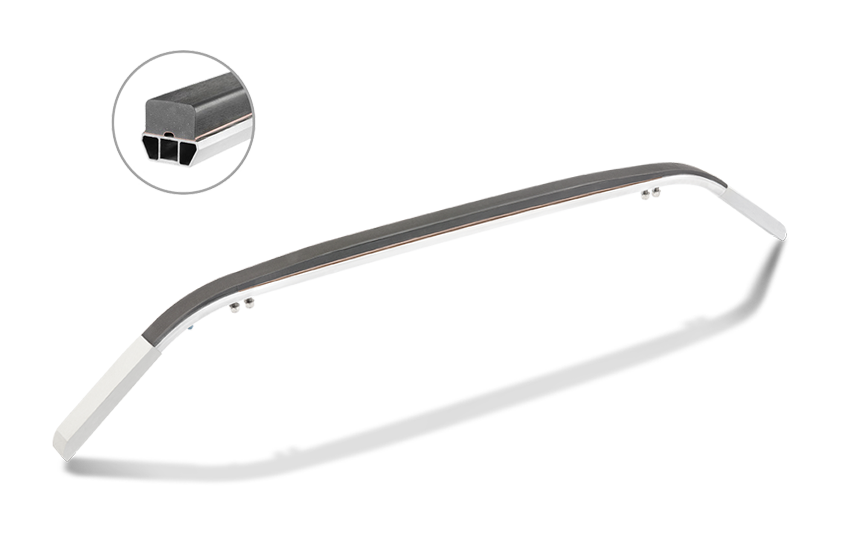 Integral carbon strip optimized for railway applications LLC and RAMS