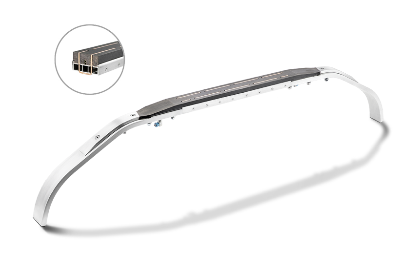  High-current carbon strip for max power transmission for railway applications