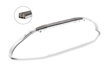 High-current carbon strip for max power transmission for railway applications