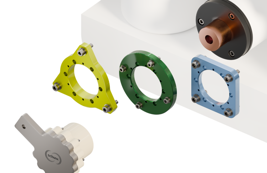  Animation/rendering of the Schunk Easy Grounding System in various configurations, shown on a train bogie
