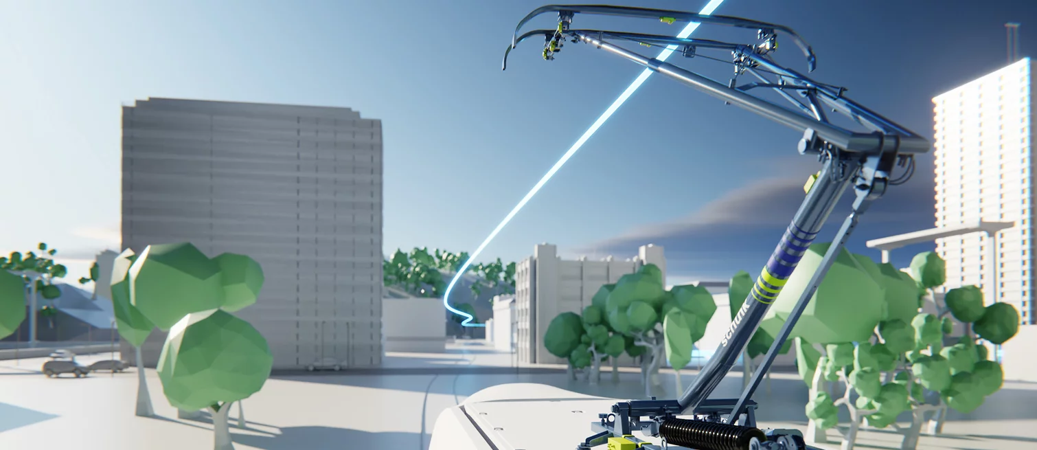  shows animated train equipped with Schunk's OnTrack Monitoring