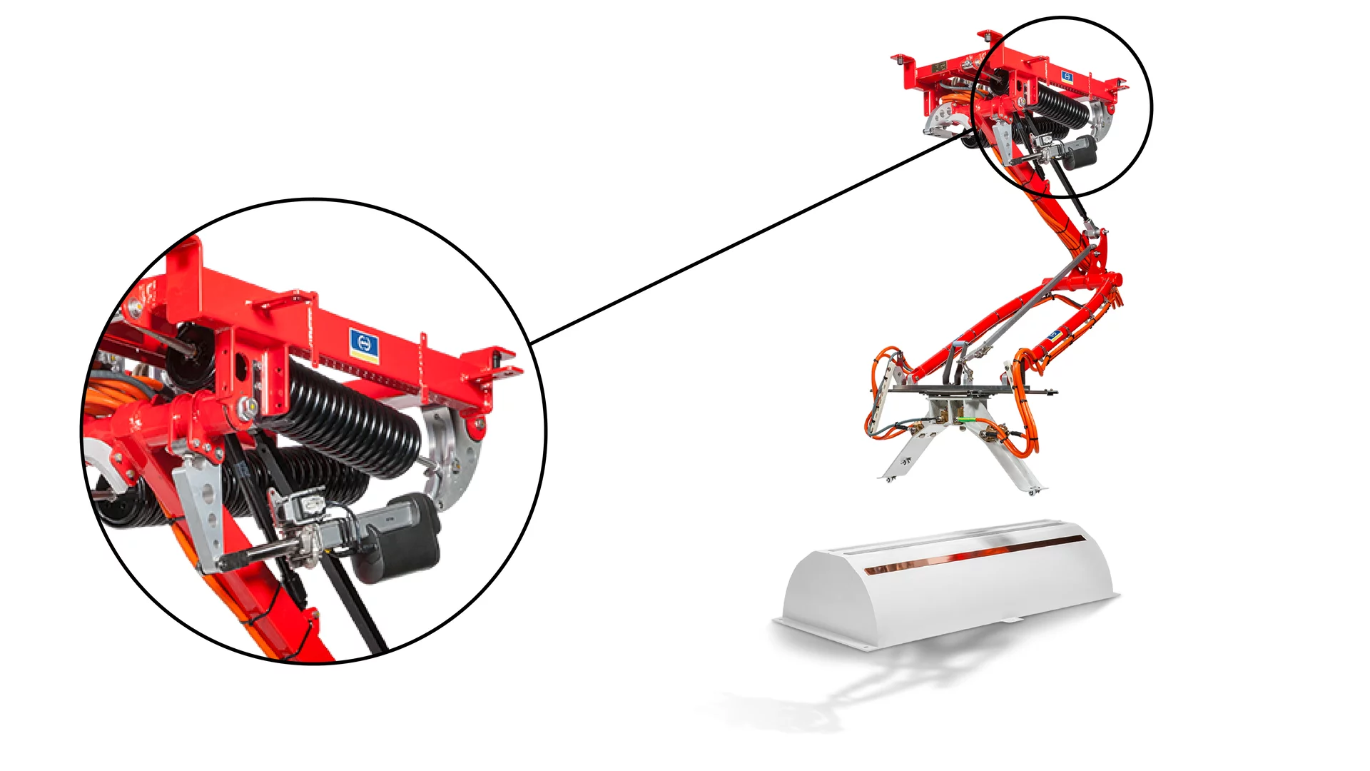  Schunk Pantograph herangezoomt an das Haltesystem
