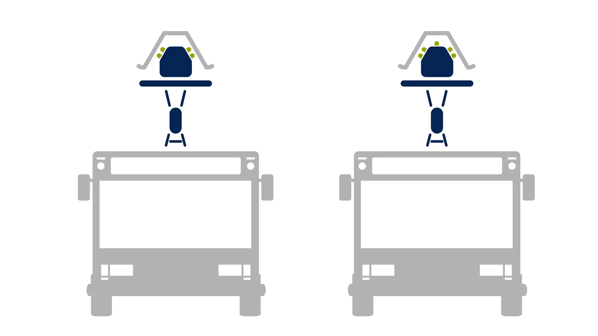  Animierte Kontakteinheit eines Dachstromabnehmer von Schunk Transit Systems