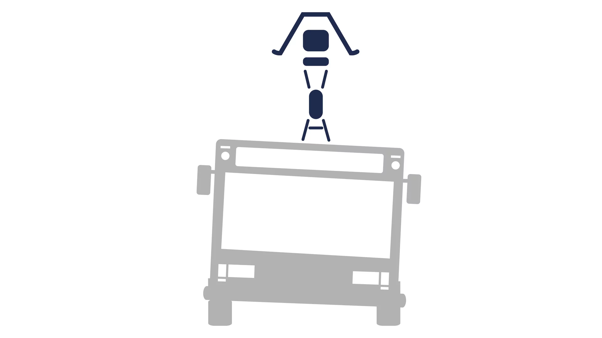 Animierter Bus zeigt die Parktoleranz der Schunk Pantographen an