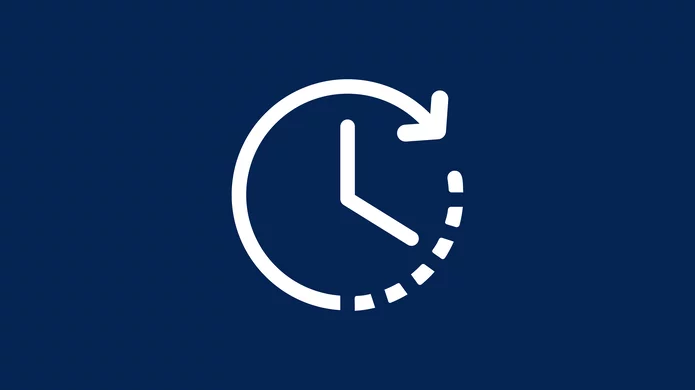  Logo Effizienz zeigt eine Uhr mit einem Pfeil rundherum