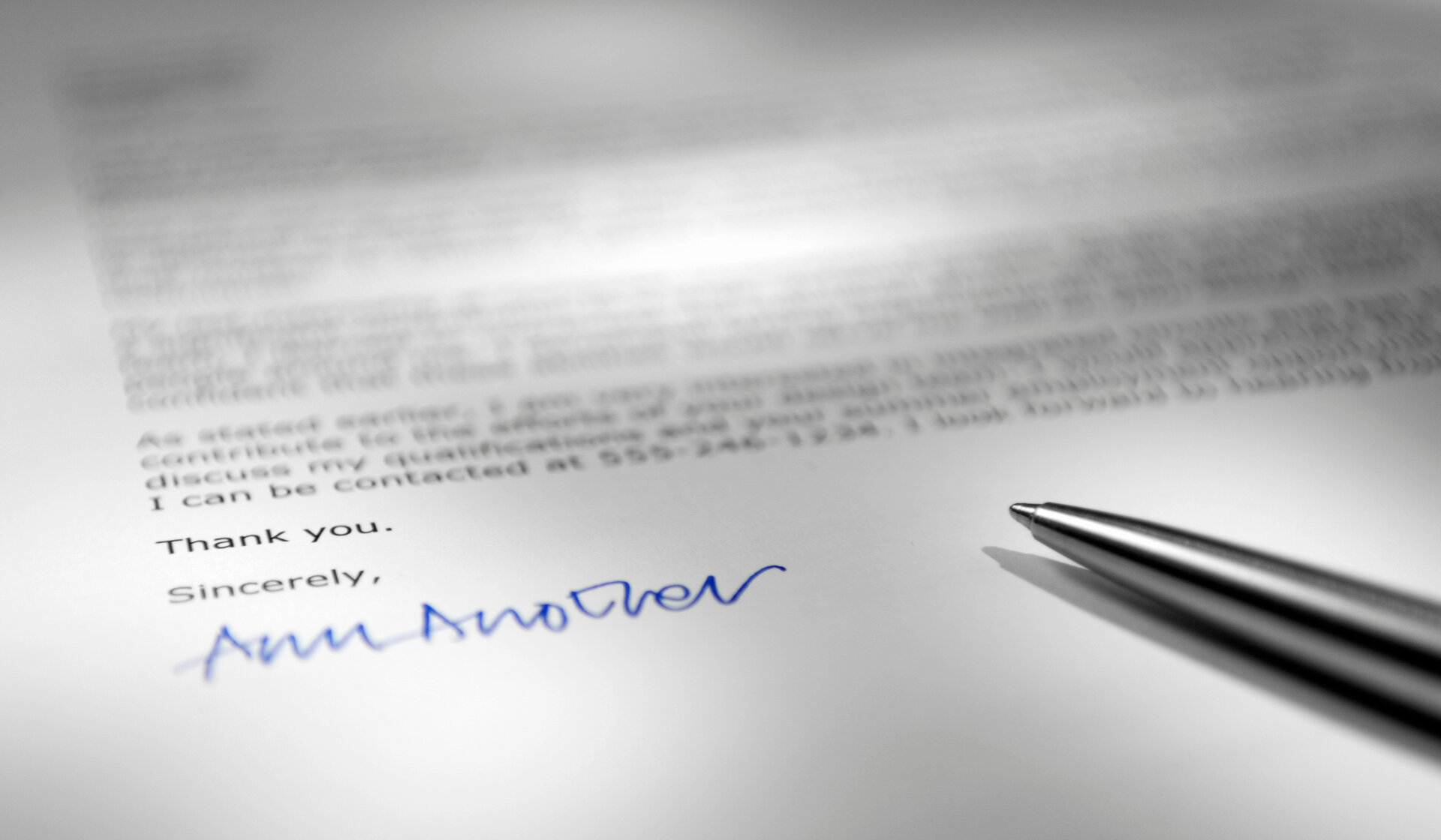  signed letter of application