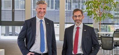 Foto von der Unternehmensleitung der Schunk Group Peter R. Manolopoulos und Dr. Ulrich von Hülsen.