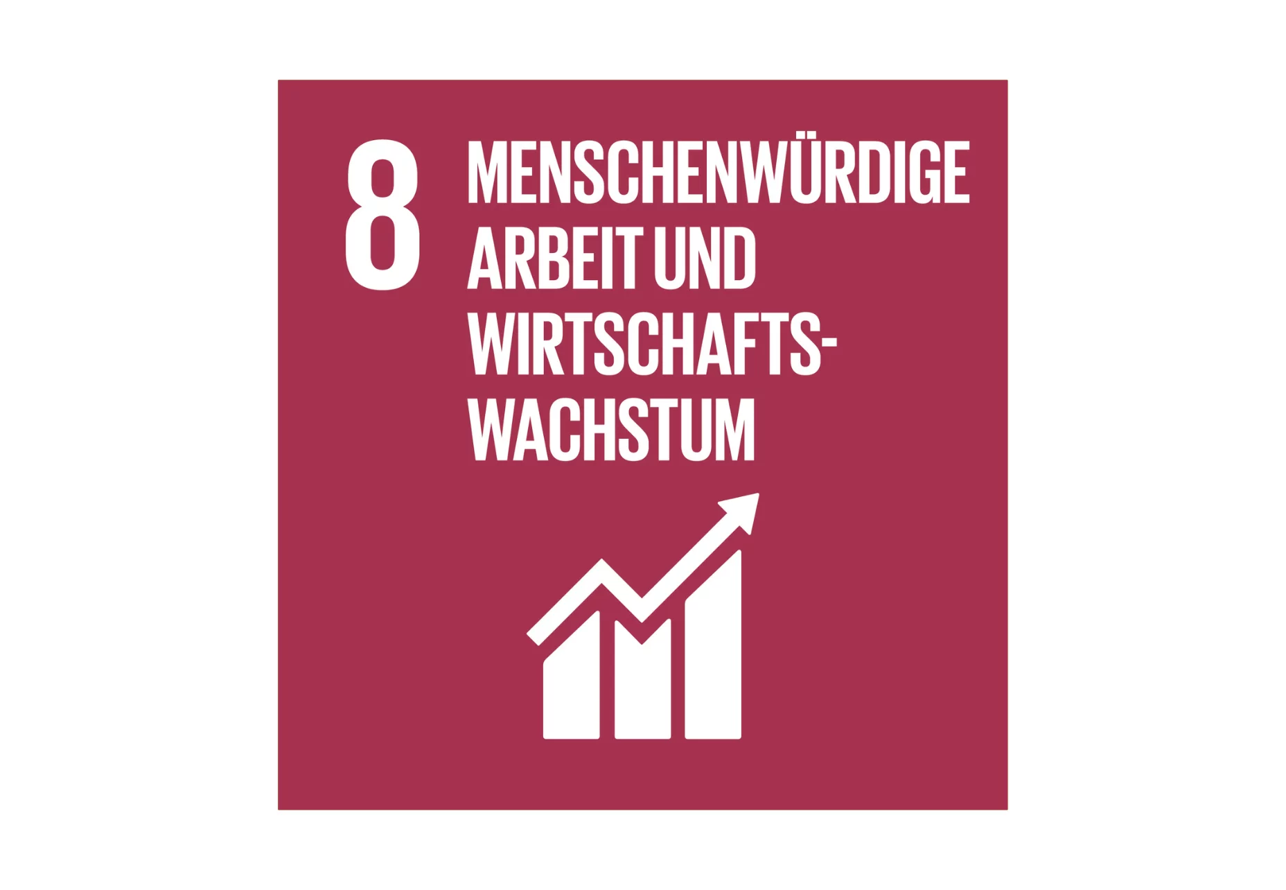 Magenta farbenes Icon menschenwürdige Arbeit und Wirtschaftswachstum