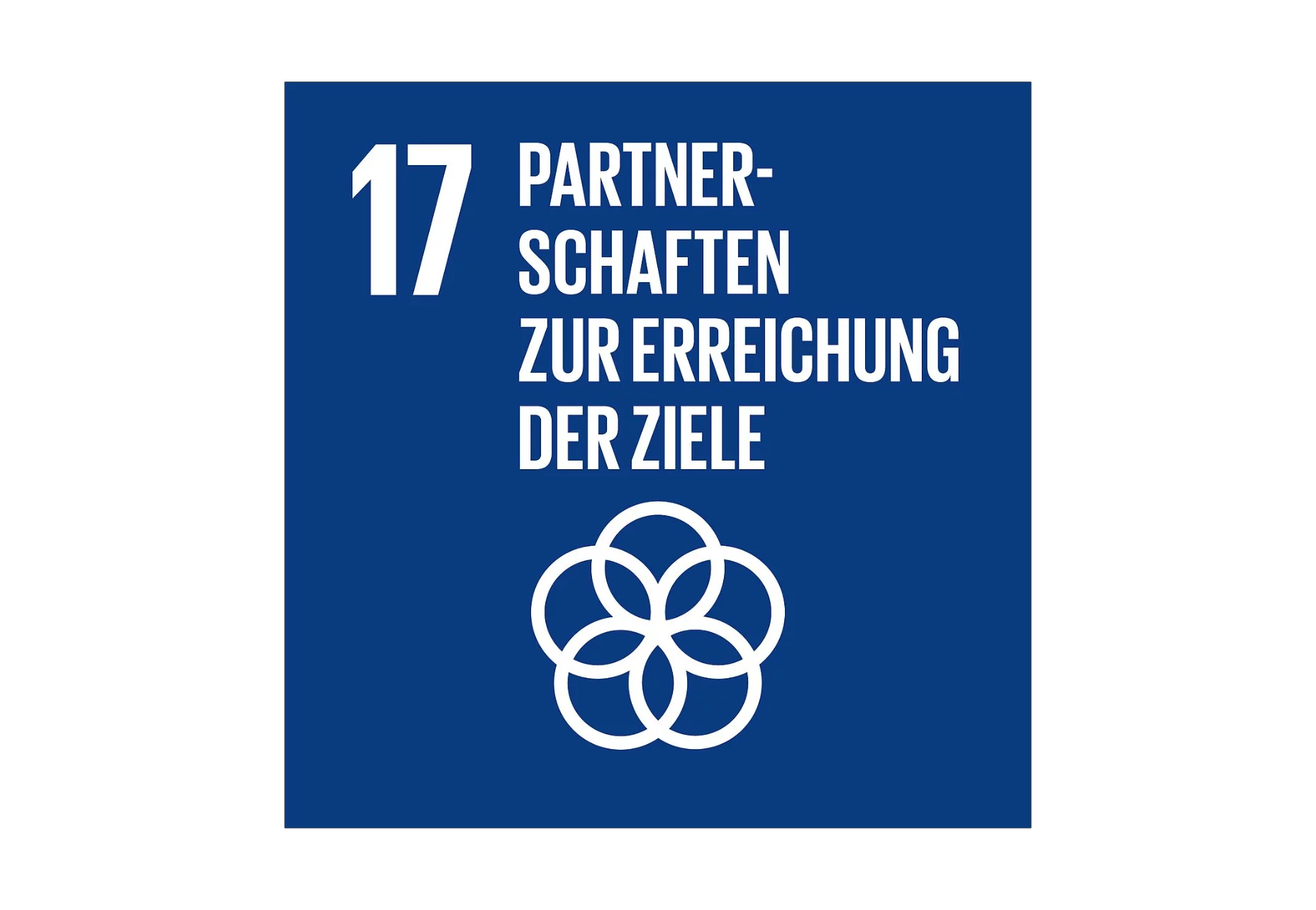  Blaues Icon zum Thema Partnerschaften zur Zielerreichung der Klimaziele